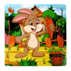 Детский деревянный пазл «Пасха: заяц» 15 × 15 × 0,6 см - фото 2492503