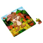 Детский деревянный пазл «Заяц» 15 × 15 × 0,6 см - фото 3196830