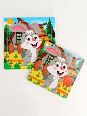 Пазл в рамке «Заяц», 16 деталей, 15×15 см