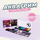 Аквагрим профессиональный для лица и тела, 6 цветов, с кисточкой - Фото 1