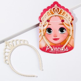 Ободок для волос с короной «Princess», ширина 12 см.