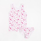 Комплект для девочки (майка, трусы), цвет розовый/сердечки, рост 110 см - фото 9833861