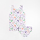 Комплект для девочки (майка, трусы), цвет белый/геометрия, рост 122 см 9084283