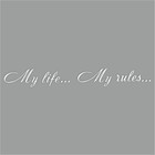 Наклейка "My life...My rules...", белая, плоттер, 400 х 55 х 1 мм - фото 291410172