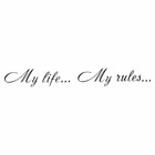 Наклейка "My life...My rules...", черная, плоттер, 400 х 55 х 1 мм - фото 291410173