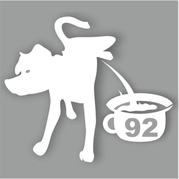 Наклейка ГСМ "АИ-92", Собака, плоттер, белая, 200 х 200 мм - Фото 1