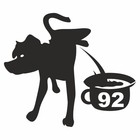 Наклейка ГСМ "АИ-92", Собака, плоттер, черная, 200 х 200 мм - фото 291410257