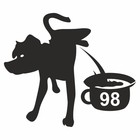Наклейка ГСМ "АИ-98", Собака, плоттер, черная, 200 х 200 мм - фото 291410293