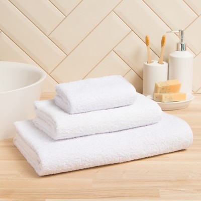 Полотенце махровое «Экономь и Я», 30×60 см, 100% хлопок, 320 г/м², белое