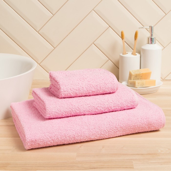 Полотенце махровое «Экономь и Я», 50×90 см, хлопок 100%, розовое