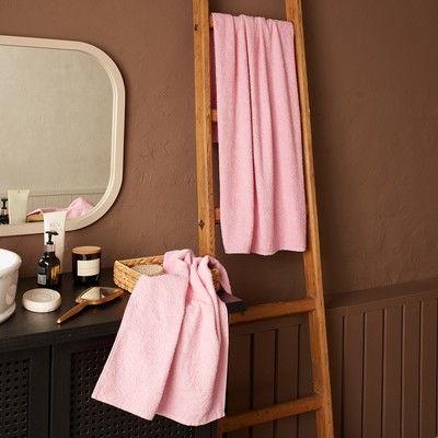 Полотенце махровое «Экономь и Я», 70×140 см, хлопок 100%, розовое