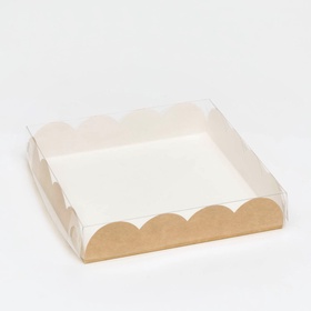 Коробочка для печенья, крафт, 15 х 15 х 3 см, набор 5 шт. 7673696