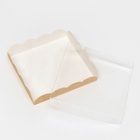 Коробочка для печенья, крафт, 15 х 15 х 3 см, набор 5 шт. 7673696