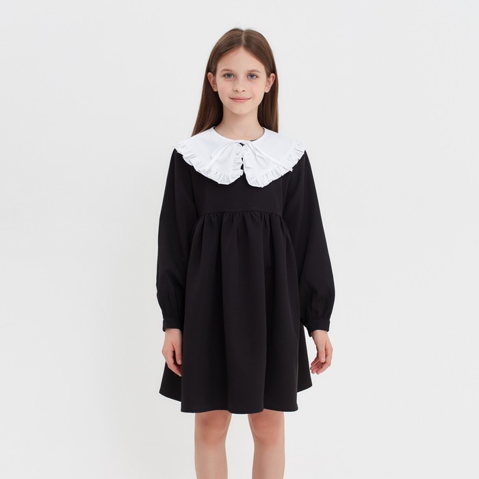Платье школьное для девочки MINAKU: School Collection, чёрное, рост 122 см - Фото 1