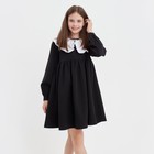 Платье школьное для девочки чёрное MINAKU: School Collection, рост 128 см - Фото 7