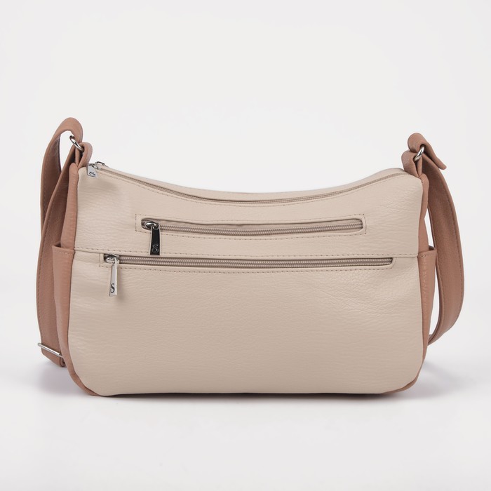 Сумка кросс-боди на молнии, цвет бежевый - Фото 1