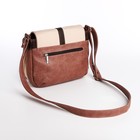 Сумка-мессенджер на клапане, цвет коричневый/бежевый - фото 23022251