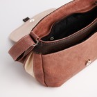 Сумка-мессенджер на клапане, цвет коричневый/бежевый - фото 23058619