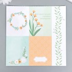 Набор бумаги для скрапбукинга двусторонняя  "Флора" 20х20 см, 8 листов 190 гр/м2 - Фото 1