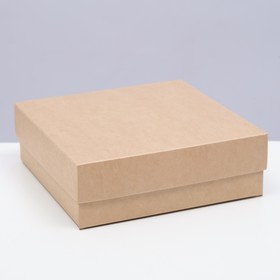 Коробка складная, крышка-дно, крафт, 15 х 15 х 5 см