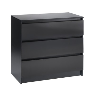 Комод для хранения «Клик Мебель. Мадера», 3 ящика, 800×420×775 мм, цвет чёрный