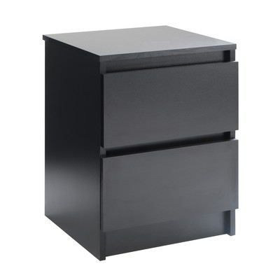 Тумба прикроватная »Клик Мебель. Мадера», 2 ящика, 400×420×554 мм, цвет чёрный