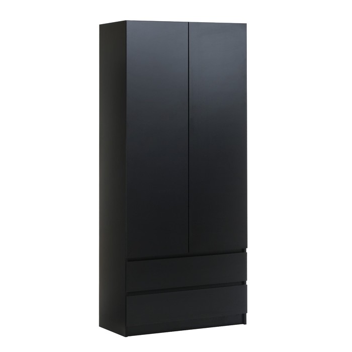 Шкаф распашной двухстворчатый «Клик Мебель. Мадера», 2 ящика, 900×500×2100 мм, цвет чёрный - Фото 1