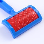 Пуходерка полукруглая средняя с каплями, 10×13 см, синяя - Фото 3