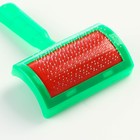 Пуходерка полукруглая средняя с каплями, 10×13 см, зелёная - Фото 3