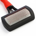 Пуходёрка, 10×17 см, с каплями, прорезиненная ручка, чёрная, красная - Фото 3