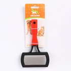 Пуходёрка, 10×17 см, с каплями, прорезиненная ручка, чёрная, красная - Фото 5