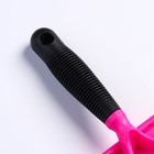 Пуходёрка, 10×16 см, без капель, прорезиненная ручка, чёрная, розовая - Фото 4