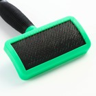 Пуходёрка, 10×16 см, без капель, прорезиненная ручка, чёрная, зелёная - Фото 3