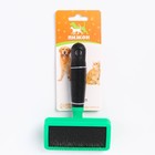 Пуходёрка, 10×16 см, без капель, прорезиненная ручка, чёрная, зелёная - Фото 5