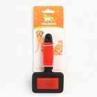 Пуходерка "Риф" без капель с резиновой ручкой 7 х 14 см, красно-чёрная - фото 809222397