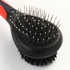 Щётка-расчёска двухсторонняя, 17.5×6.5 см, нескользящая ручка, чёрная, красная - Фото 4