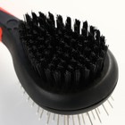 Щётка-расчёска двухсторонняя, 17.5×6.5 см, нескользящая ручка, чёрно-красная - Фото 4