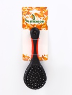 Щётка-расчёска двухсторонняя, 17.5×6.5 см, нескользящая ручка, чёрная, красная - фото 67925361