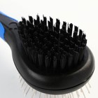 Щётка-расчёска двухсторонняя, 17.5×6.5 см, нескользящая ручка, чёрно-синяя - Фото 4