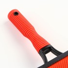 Двухсторонняя пуходёрка-щетка с резиновой ручкой 10×16.5 см, чёрно-красная - Фото 5