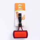 Двухсторонняя пуходёрка-щетка с резиновой ручкой 10×16.5 см, бордово-чёрная - Фото 6