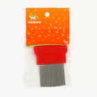 Расческа-гребешок с длинными зубьями, 8×5.5 см, красная - Фото 3