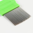 Расчёска-гребешок, 8×5.5 см, с длинными зубьями, зелёная - Фото 3