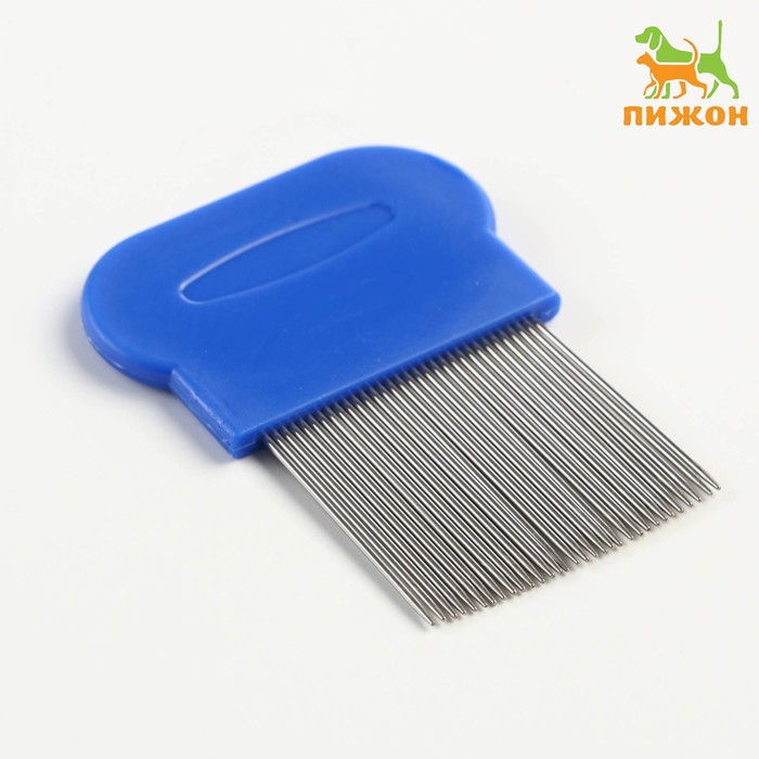 Расческа-гребешок с длинными зубьями, 8×5.5 см, синяя - Фото 1