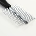 Расчёска для шерсти «Лапки», двухсторонняя, с прямыми зубьями, пластиковая ручка, чёрная - Фото 4