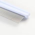 Расчёска для шерсти «Комфорт», 21×3.5 см, с частыми зубьями, нескользящая ручка, голубая - Фото 4