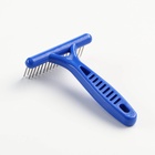 Расчёска-грабли 2-рядная, 13.5×8.8 см, синяя - Фото 3