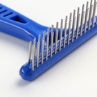 Расчёска-грабли 2-рядная, 13.5×8.8 см, синяя - Фото 4