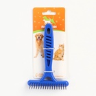 Расчёска-грабли 2-рядная, 13.5×8.8 см, синяя - Фото 6