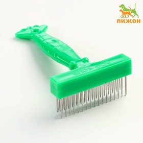 Расчёска-грабли «Лапка», 15×8.8 см, зелёная